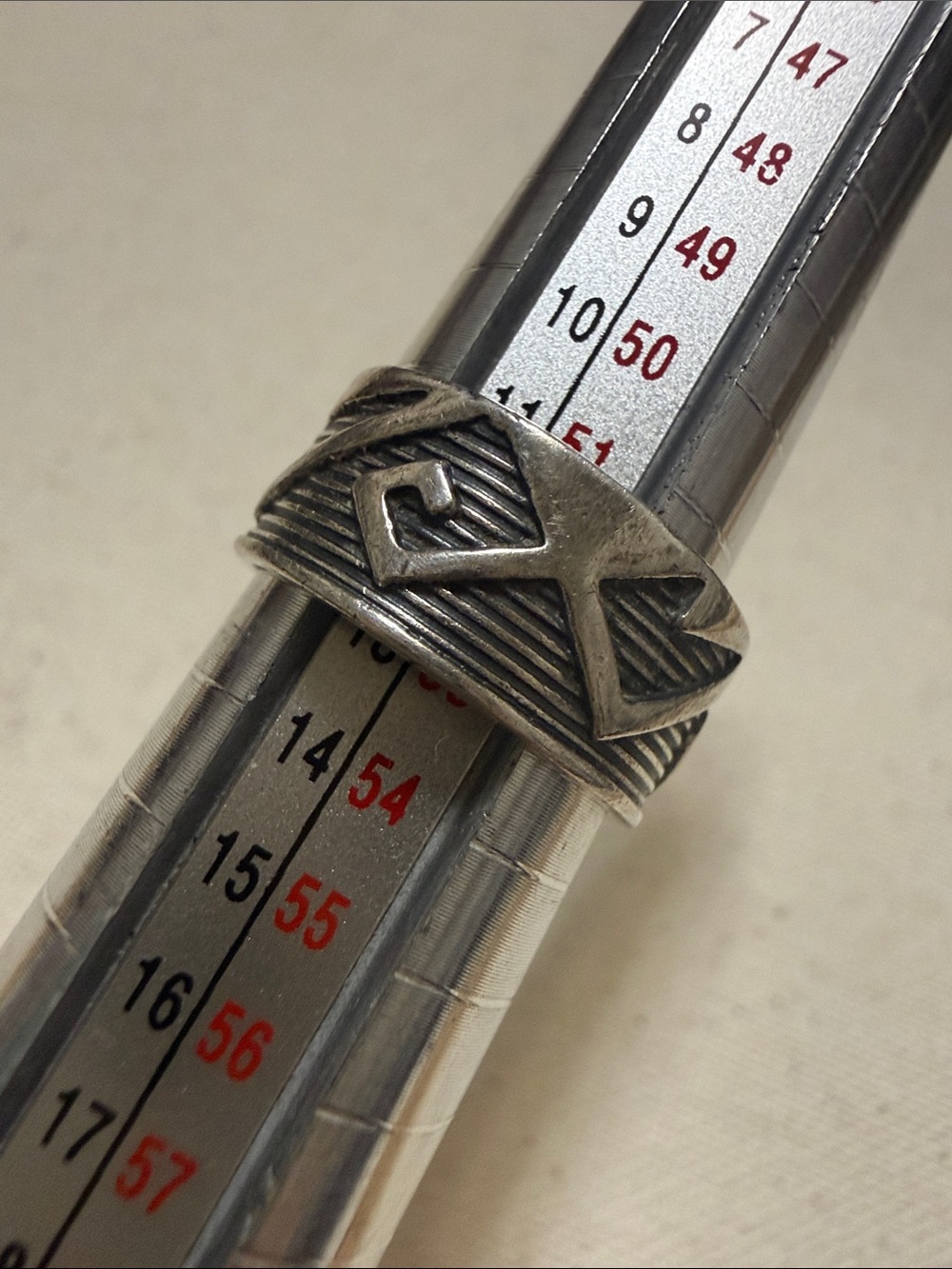 Sterling Silver 925 Native Tribal Pattern Ring unisex size 6.5